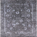 Square Machine Washable Industrial Modern Gray Rug, wshurb2498