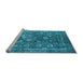 Sideview of Machine Washable Oriental Light Blue Industrial Rug, wshurb2498lblu