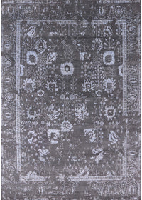 Machine Washable Industrial Modern Gray Rug, wshurb2498