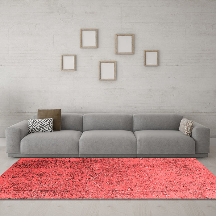 Industrial Red Washable Rugs