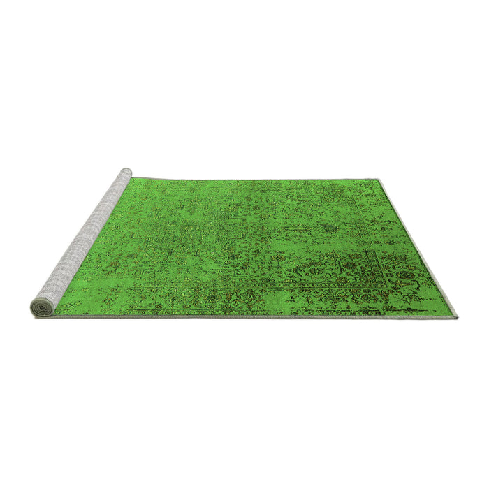 Sideview of Machine Washable Oriental Green Industrial Area Rugs, wshurb2499grn