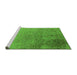 Sideview of Machine Washable Oriental Green Industrial Area Rugs, wshurb2499grn