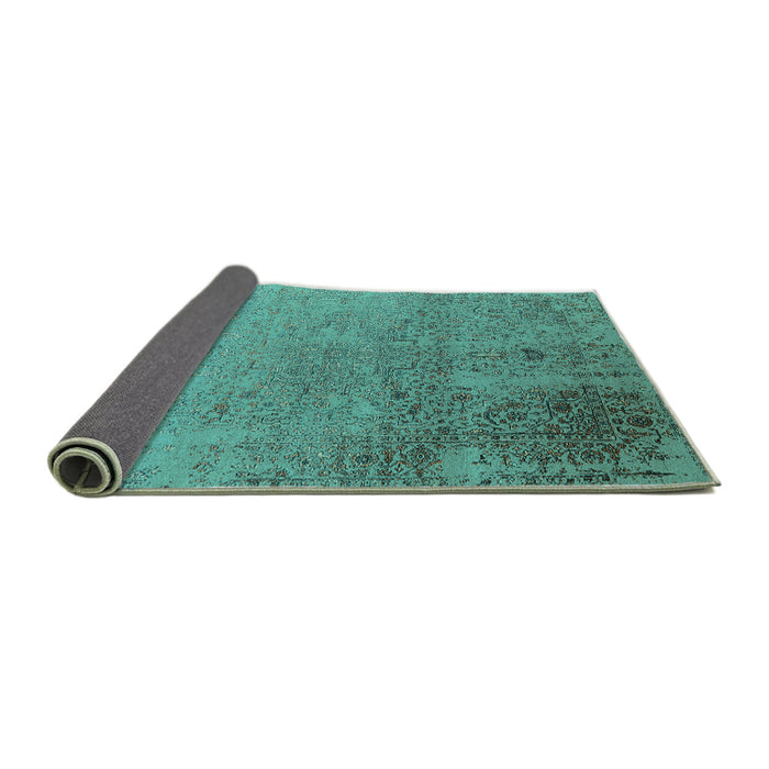 Sideview of Oriental Turquoise Industrial Rug, urb2499turq