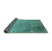 Sideview of Oriental Turquoise Industrial Rug, urb2499turq