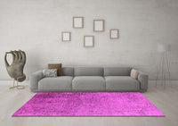 Machine Washable Oriental Pink Industrial Rug, wshurb2499pnk