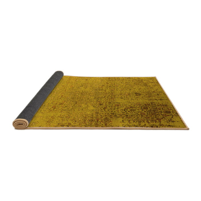 Sideview of Oriental Yellow Industrial Rug, urb2499yw
