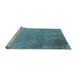 Sideview of Machine Washable Oriental Light Blue Industrial Rug, wshurb2499lblu