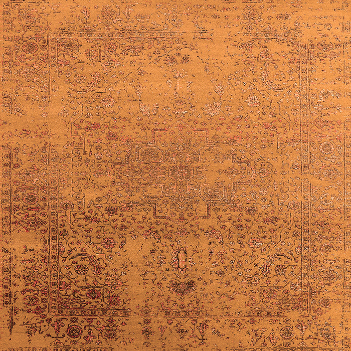 Square Oriental Orange Industrial Rug, urb2499org