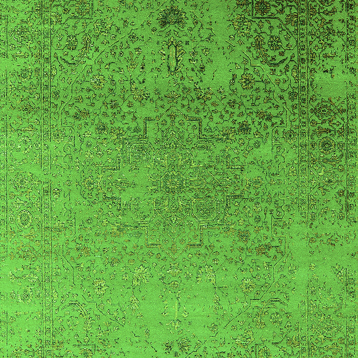 Machine Washable Oriental Green Industrial Area Rugs, wshurb2499grn