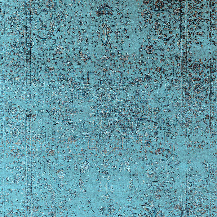 Machine Washable Oriental Light Blue Industrial Rug, wshurb2499lblu