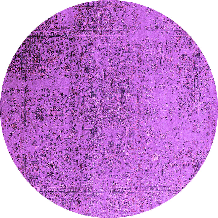 Round Oriental Purple Industrial Rug, urb2499pur
