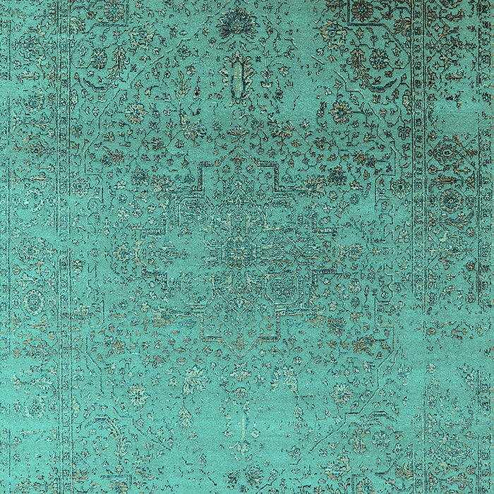Machine Washable Oriental Turquoise Industrial Area Rugs, wshurb2499turq