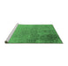 Sideview of Machine Washable Oriental Emerald Green Industrial Area Rugs, wshurb2499emgrn