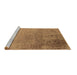 Sideview of Machine Washable Oriental Brown Industrial Rug, wshurb2499brn