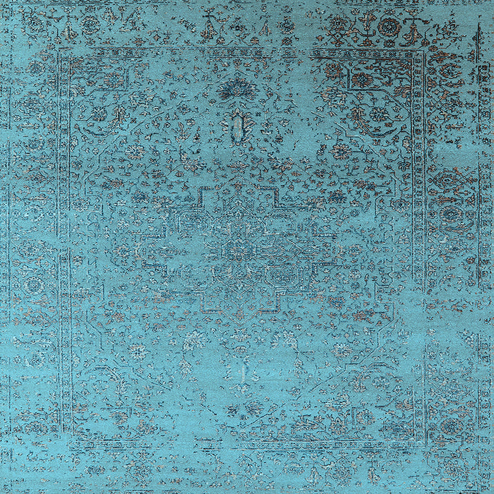 Square Oriental Light Blue Industrial Rug, urb2499lblu