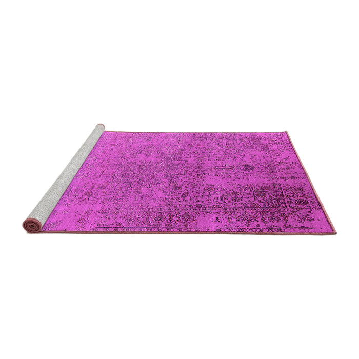 Sideview of Machine Washable Oriental Pink Industrial Rug, wshurb2499pnk
