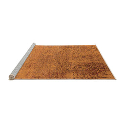 Sideview of Machine Washable Oriental Orange Industrial Area Rugs, wshurb2499org