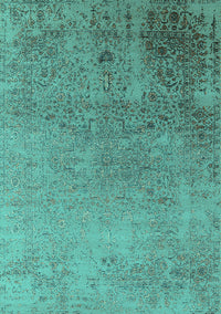 Oriental Turquoise Industrial Rug, urb2499turq