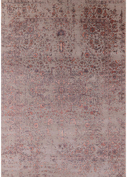 Mid-Century Modern Puce Purple Oriental Rug, urb2499