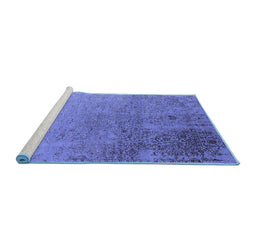 Sideview of Machine Washable Oriental Blue Industrial Rug, wshurb2499blu
