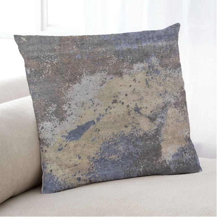 Lifestyle Image of Mid-Century Modern Urban Square Cloudy Gray Throw Pillow, 18 inch by 18 inch, pwurb24