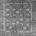 Square Machine Washable Oriental Gray Industrial Rug, wshurb2500gry