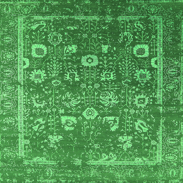 Square Oriental Green Industrial Rug, urb2500grn