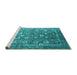 Sideview of Machine Washable Oriental Turquoise Industrial Area Rugs, wshurb2500turq