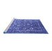 Sideview of Machine Washable Oriental Blue Industrial Rug, wshurb2500blu