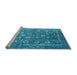 Sideview of Machine Washable Oriental Light Blue Industrial Rug, wshurb2500lblu