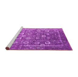 Sideview of Machine Washable Oriental Pink Industrial Rug, wshurb2500pnk