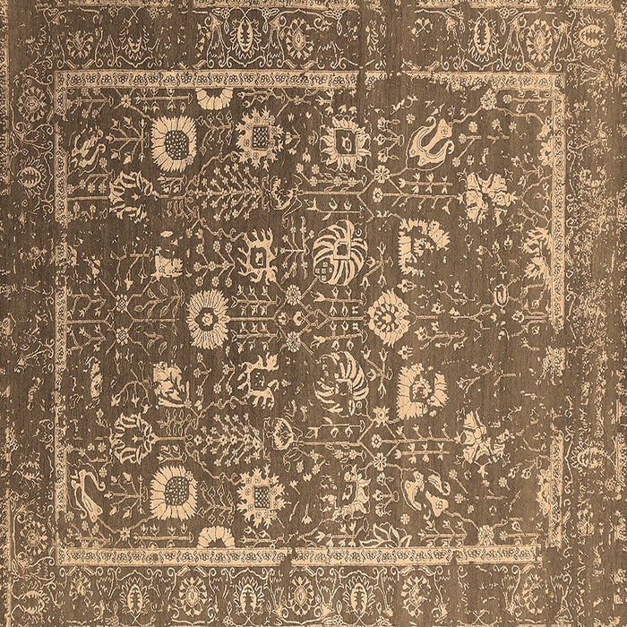 Square Oriental Brown Industrial Rug, urb2500brn
