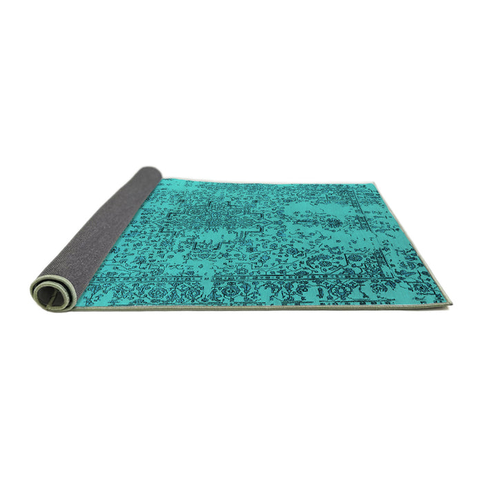 Sideview of Oriental Turquoise Industrial Rug, urb2501turq