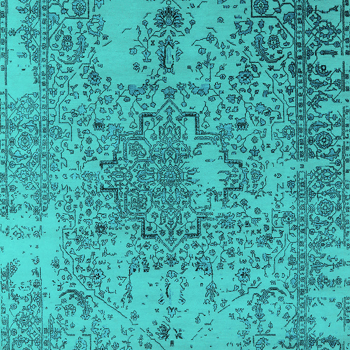 Machine Washable Oriental Turquoise Industrial Area Rugs, wshurb2501turq