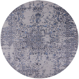 Round Machine Washable Industrial Modern Wisteria Purple Rug, wshurb2501