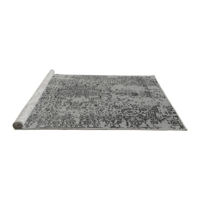 Sideview of Machine Washable Oriental Gray Industrial Rug, wshurb2501gry