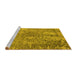 Sideview of Machine Washable Oriental Yellow Industrial Rug, wshurb2501yw