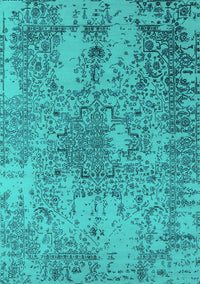 Oriental Turquoise Industrial Rug, urb2501turq