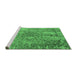 Sideview of Machine Washable Oriental Emerald Green Industrial Area Rugs, wshurb2501emgrn