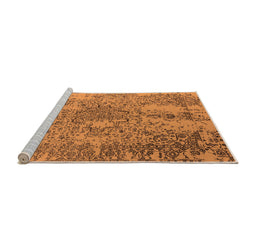 Sideview of Machine Washable Oriental Orange Industrial Area Rugs, wshurb2501org