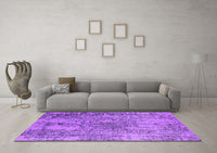 Machine Washable Oriental Purple Industrial Rug, wshurb2501pur