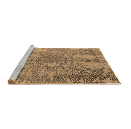 Sideview of Machine Washable Oriental Brown Industrial Rug, wshurb2501brn