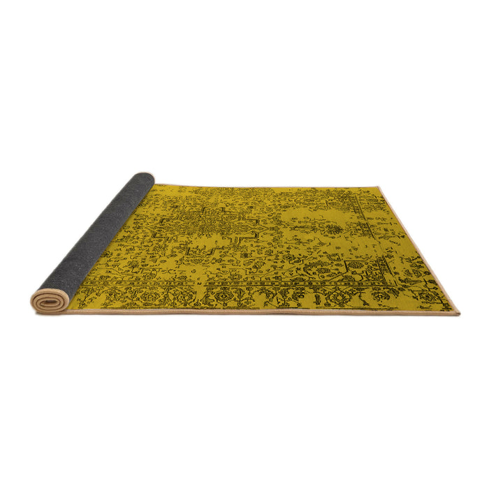 Sideview of Oriental Yellow Industrial Rug, urb2501yw