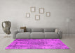 Machine Washable Oriental Pink Industrial Rug in a Living Room, wshurb2501pnk
