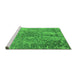 Sideview of Machine Washable Oriental Green Industrial Area Rugs, wshurb2502grn