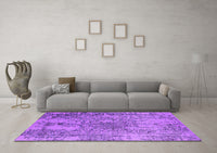 Machine Washable Oriental Purple Industrial Rug, wshurb2502pur