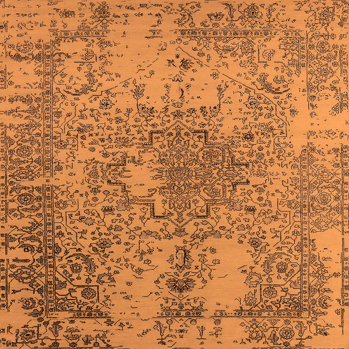 Square Oriental Orange Industrial Rug, urb2502org