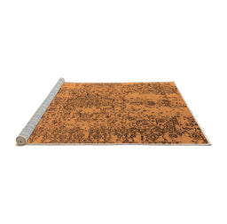 Sideview of Machine Washable Oriental Orange Industrial Area Rugs, wshurb2502org