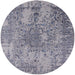 Round Mid-Century Modern Purple Oriental Rug, urb2502