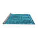 Sideview of Machine Washable Oriental Light Blue Industrial Rug, wshurb2502lblu